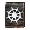 Designocracy Captain Wheel Art on Board Wall Decor 9853608